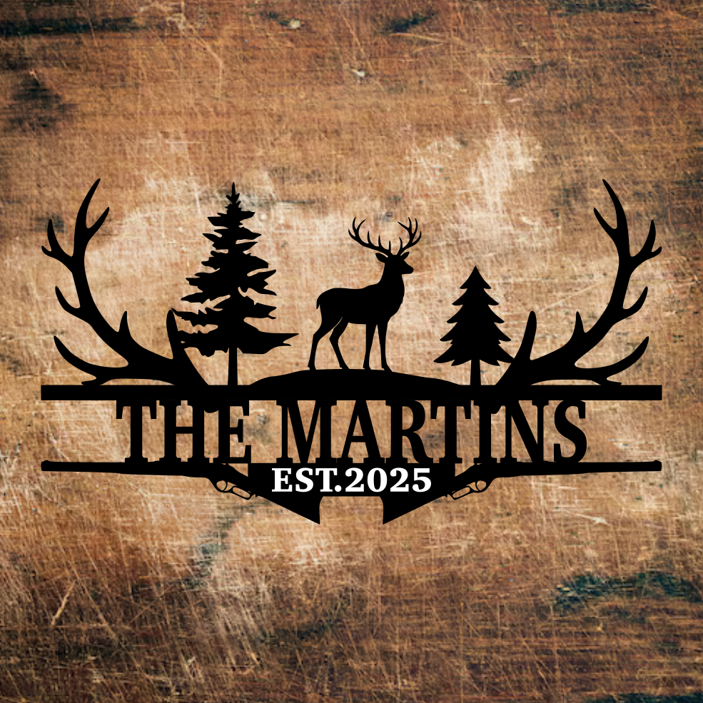 Hunting Monogram Sign