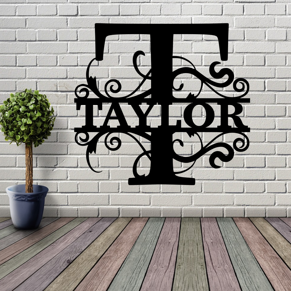 Flourish Split Letter Monogram